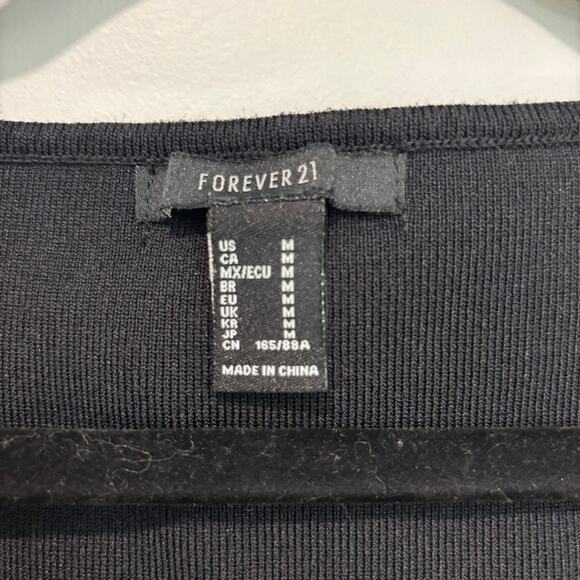 Forever 21 Ribbed Tank Black Square Neck Minimalist Capsule Closet M - Picture 3 of 6